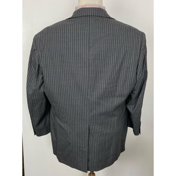 Men Samuelsohn Super 110s wool pinstripe 2-button lined blazer sportcoat, 44S - Picture 4 of 7